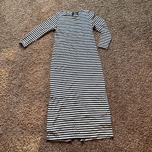 J. Crew Striped Long Sleeve Maxi Dress